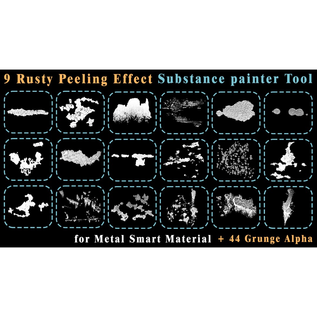 Rusty Peeling Effect Tool 3D Model – PBR Textures for Substance Painter - View 12