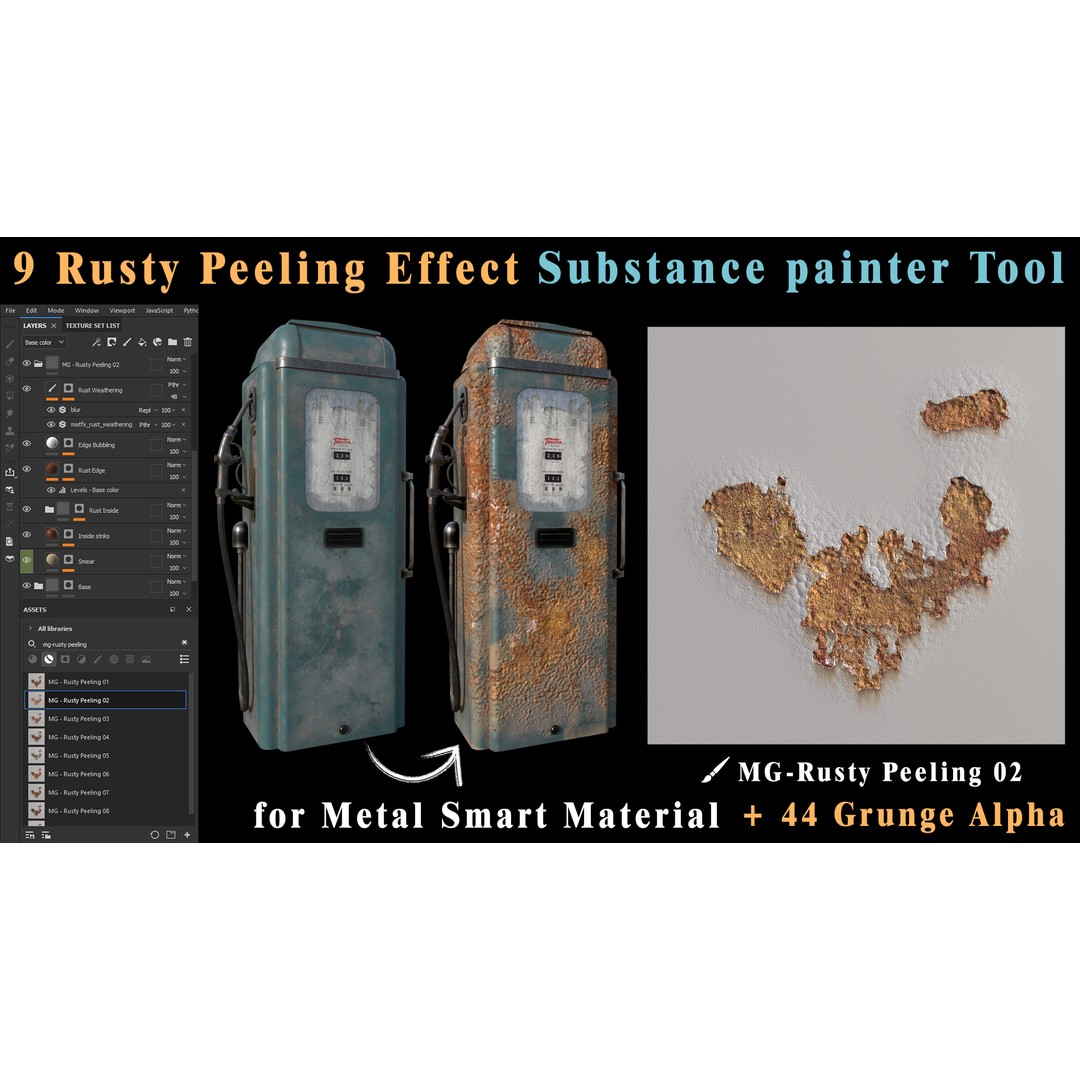 Rusty Peeling Effect Tool 3D Model – PBR Textures for Substance Painter - View 4