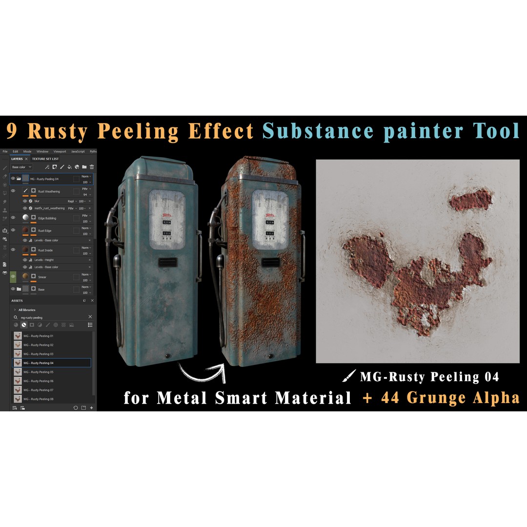 Rusty Peeling Effect Tool 3D Model – PBR Textures for Substance Painter - View 6