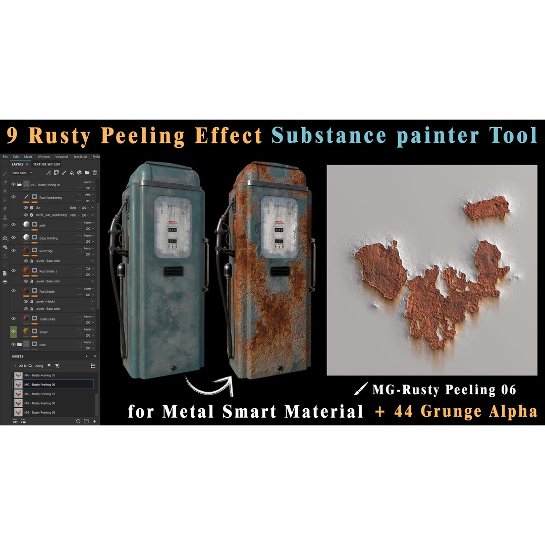 Rusty Peeling Effect Tool 3D Model – PBR Textures for Substance Painter - View 8