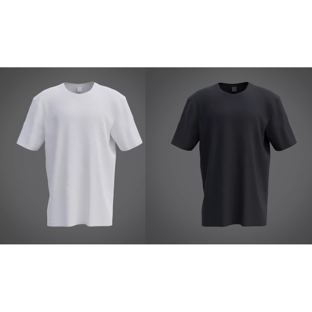 3D Male T-Shirt 3D Model – Realistic Apparel with PBR Textures, Multiple Formats - View 2