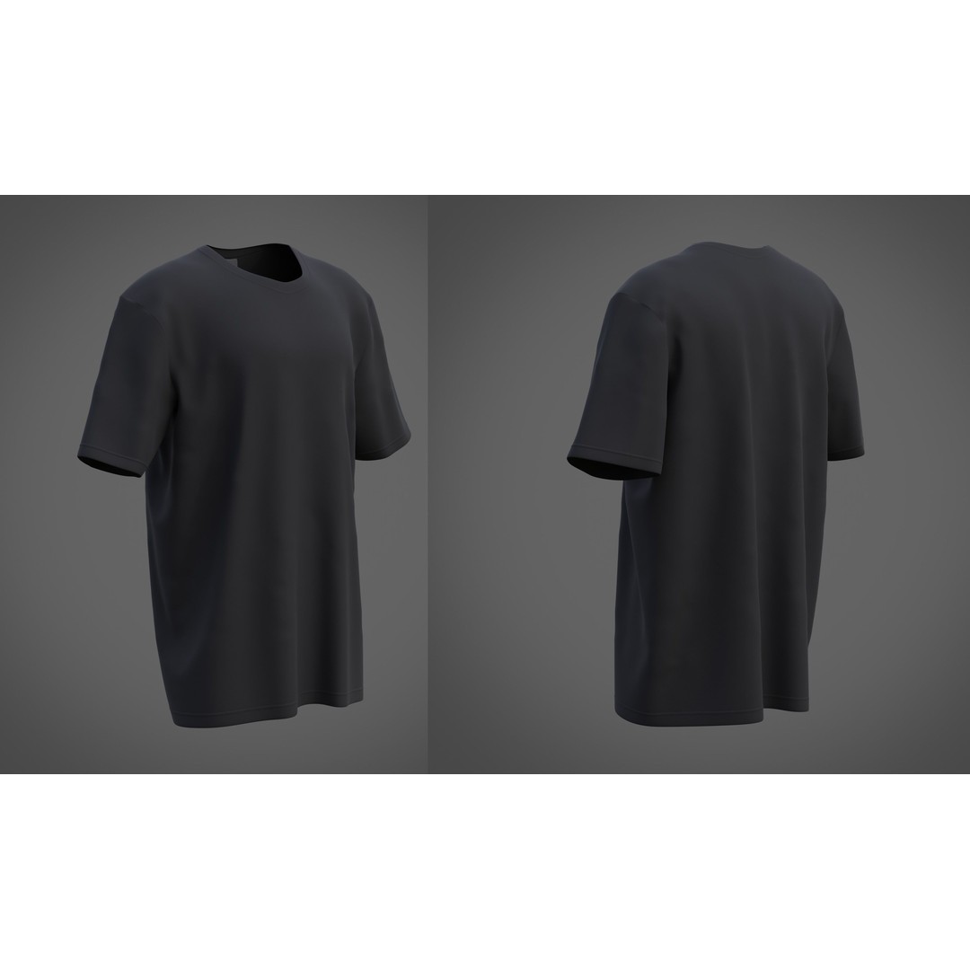 3D Male T-Shirt 3D Model – Realistic Apparel with PBR Textures, Multiple Formats - View 4