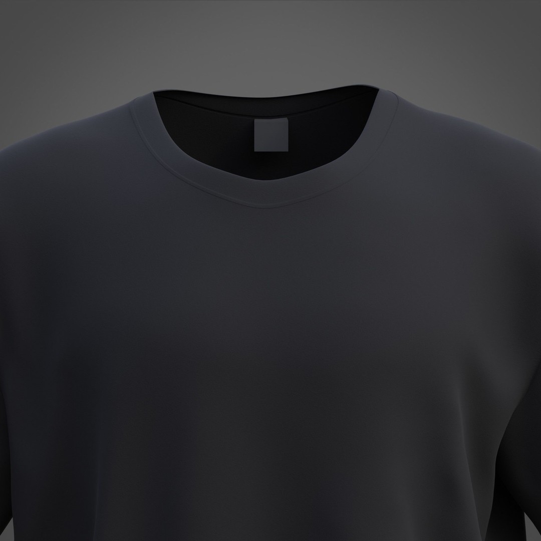 3D Male T-Shirt 3D Model – Realistic Apparel with PBR Textures, Multiple Formats - View 6
