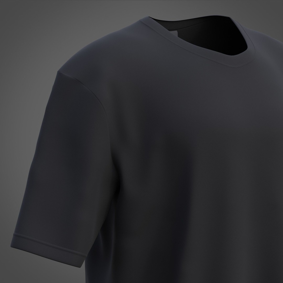 3D Male T-Shirt 3D Model – Realistic Apparel with PBR Textures, Multiple Formats - View 7