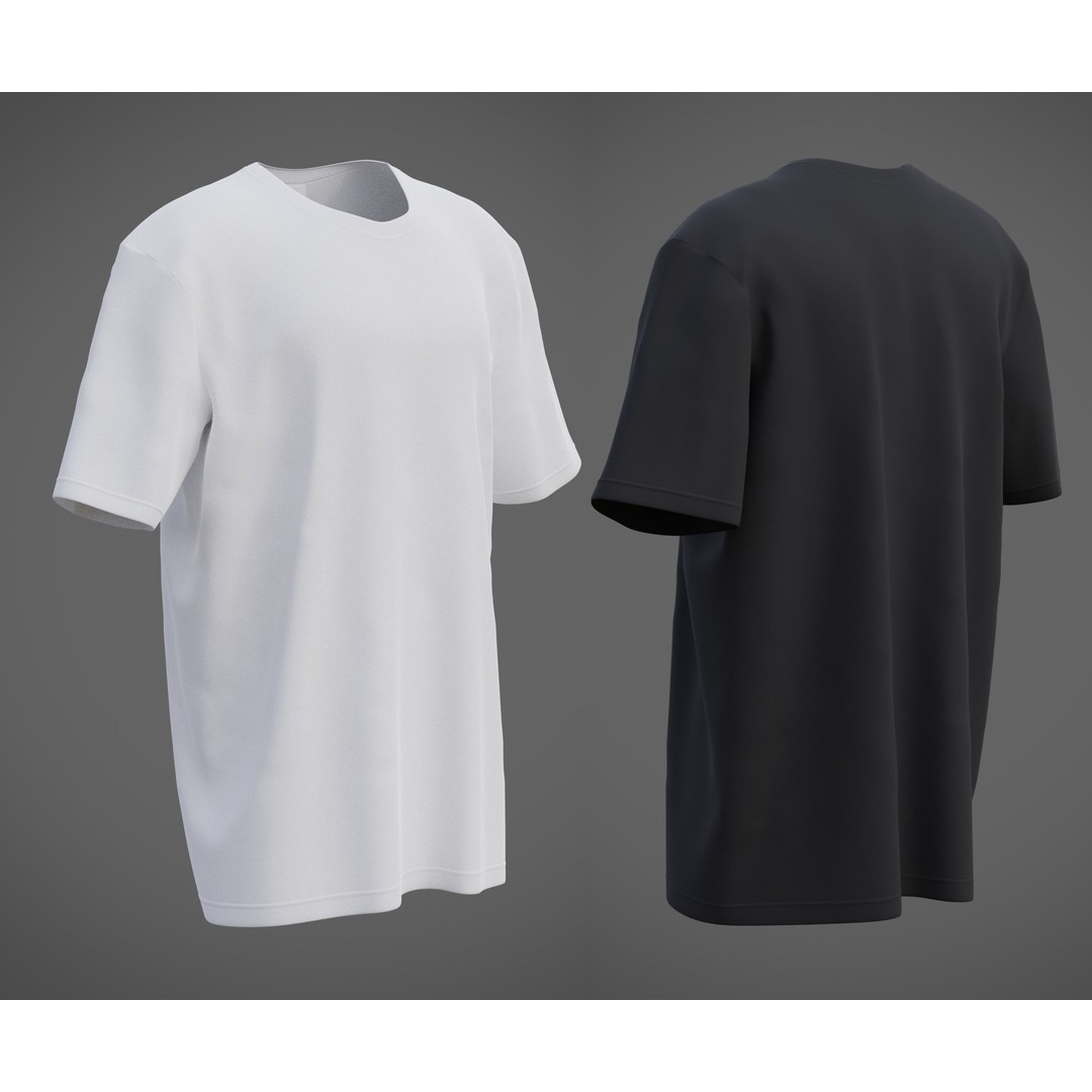 3D Male T-Shirt 3D Model – Realistic Apparel with PBR Textures, Multiple Formats - View 9