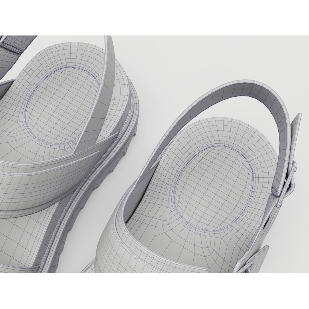 Sandals 3D Model – Low Poly Game Ready Footwear, FBX, Blender