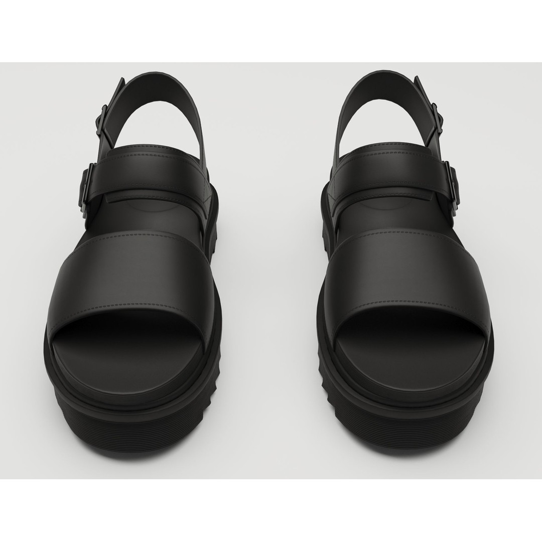 Sandals 3D Model – Low Poly Game Ready Footwear, FBX, Blender - View 11