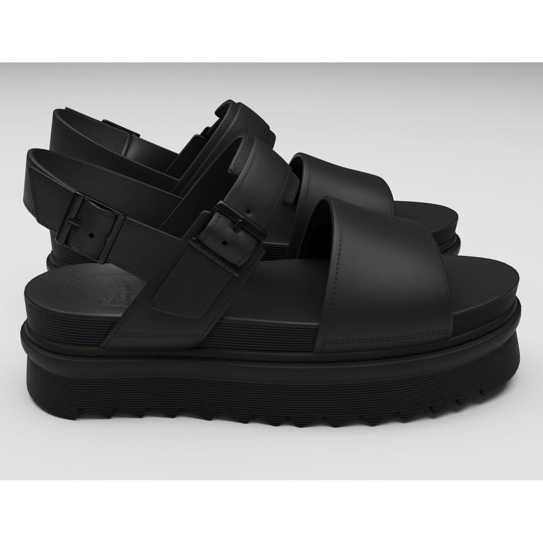 Sandals 3D Model – Low Poly Game Ready Footwear, FBX, Blender - View 3
