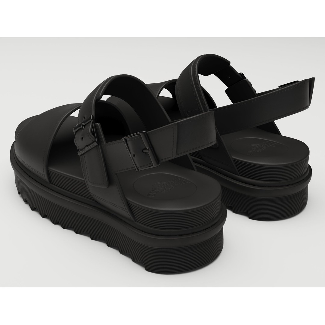Sandals 3D Model – Low Poly Game Ready Footwear, FBX, Blender - View 7