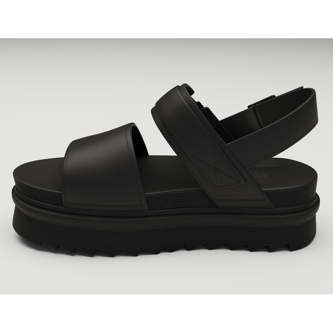 Sandals 3D Model – Low Poly Game Ready Footwear, FBX, Blender - View 9