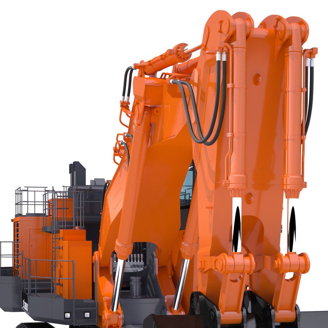 Hitachi EX2600-7 Excavator 3D Model – High Poly Industrial Vehicle, FBX