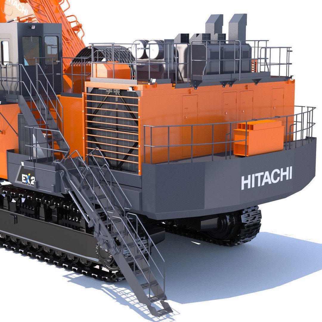 Hitachi EX2600-7 Excavator 3D Model – High Poly Industrial Vehicle, FBX - View 13