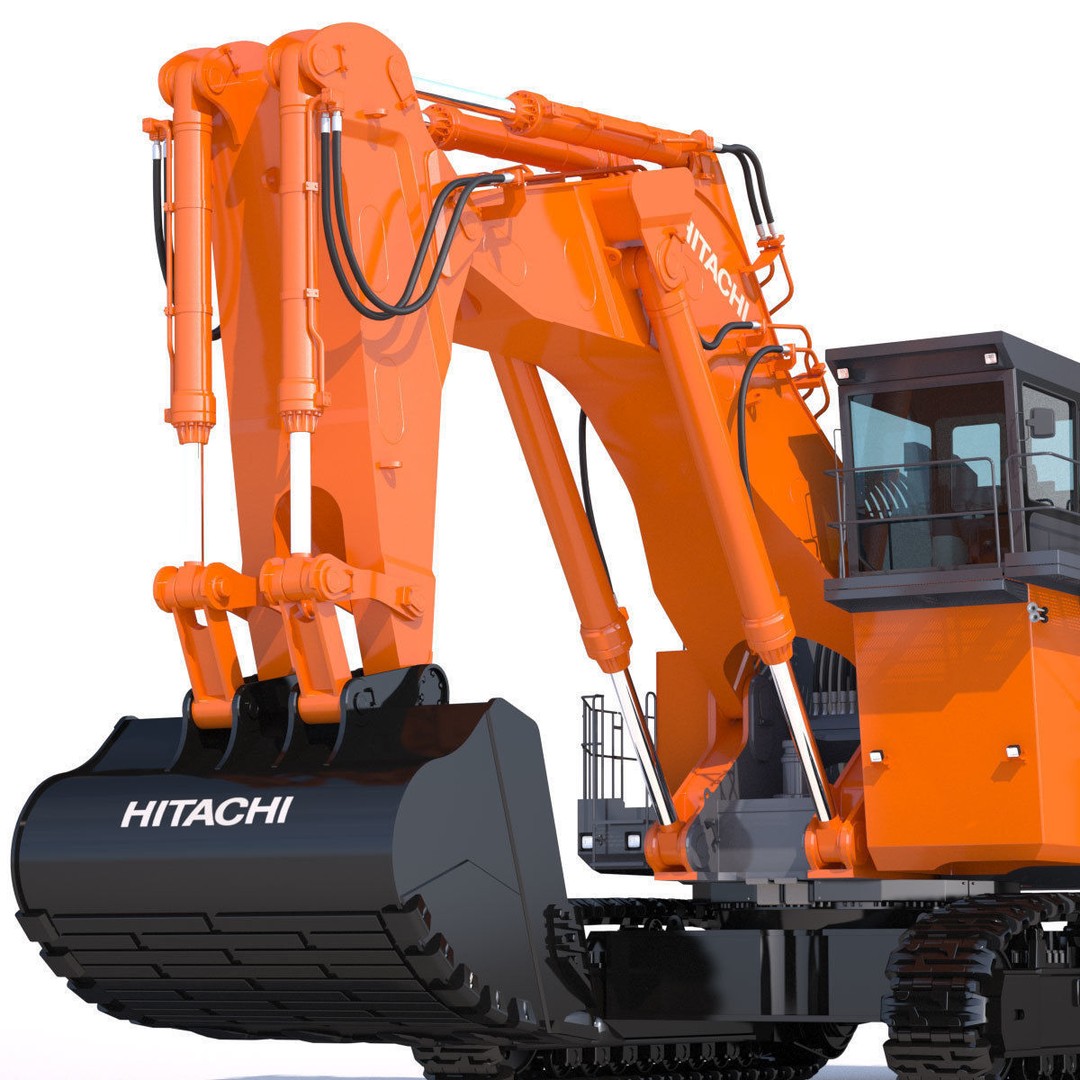 Hitachi EX2600-7 Excavator 3D Model – High Poly Industrial Vehicle, FBX - View 16