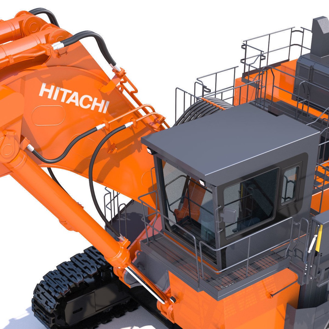 Hitachi EX2600-7 Excavator 3D Model – High Poly Industrial Vehicle, FBX - View 17