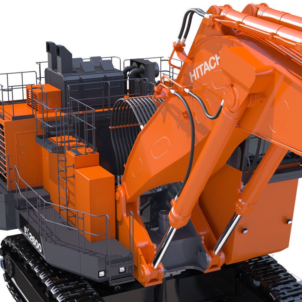 Hitachi EX2600-7 Excavator 3D Model – High Poly Industrial Vehicle, FBX - View 19