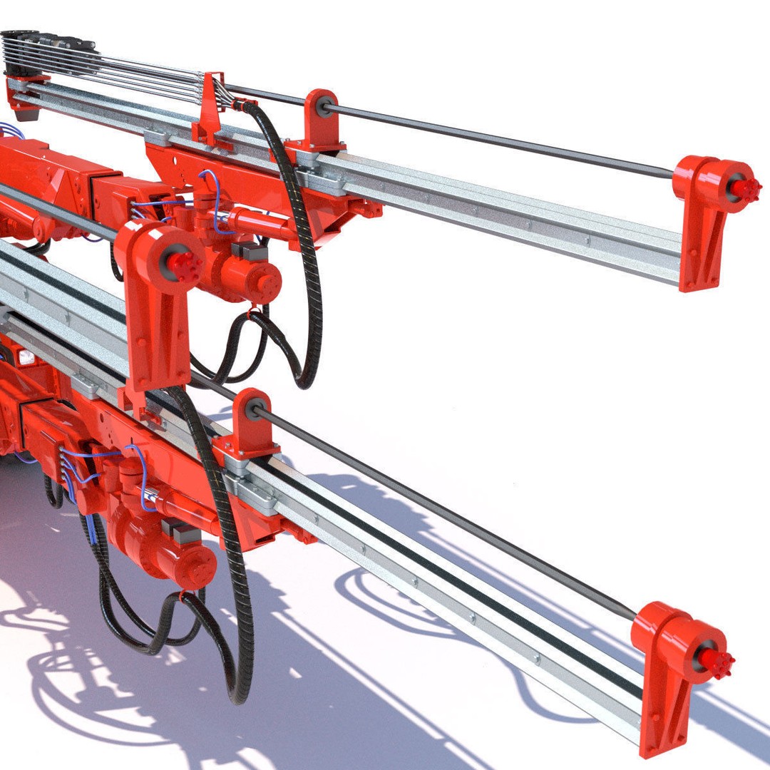 Three-Boom Jumbo Drill Rig DD530 3D Model – High-Detail Industrial Asset, FBX/OBJ - View 10