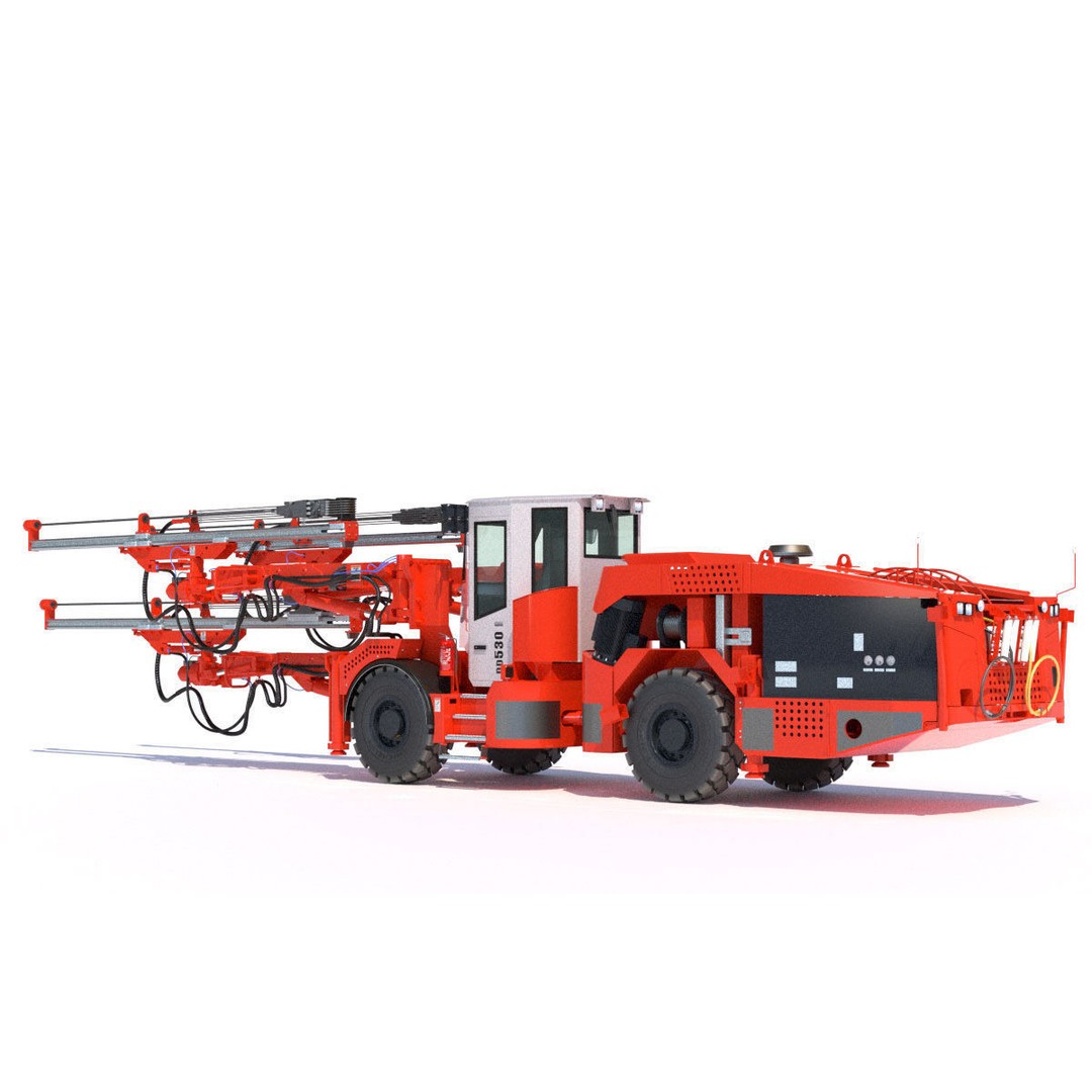 Three-Boom Jumbo Drill Rig DD530 3D Model – High-Detail Industrial Asset, FBX/OBJ - View 4