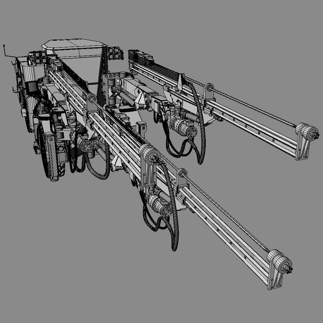 Three-Boom Jumbo Drill Rig DD530 3D Model – High-Detail Industrial Asset, FBX/OBJ - View 6