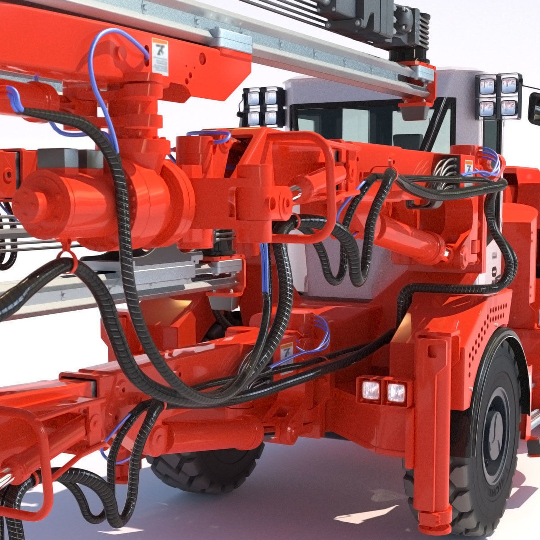 Three-Boom Jumbo Drill Rig DD530 3D Model – High-Detail Industrial Asset, FBX/OBJ - View 9