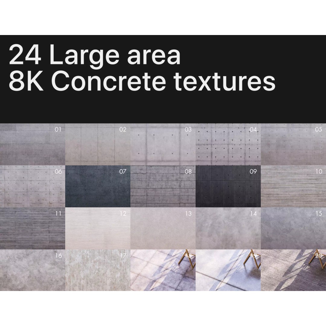 Large Area Concrete Textures Pack 3D Model – 8K Architectural Visualizations - View 2