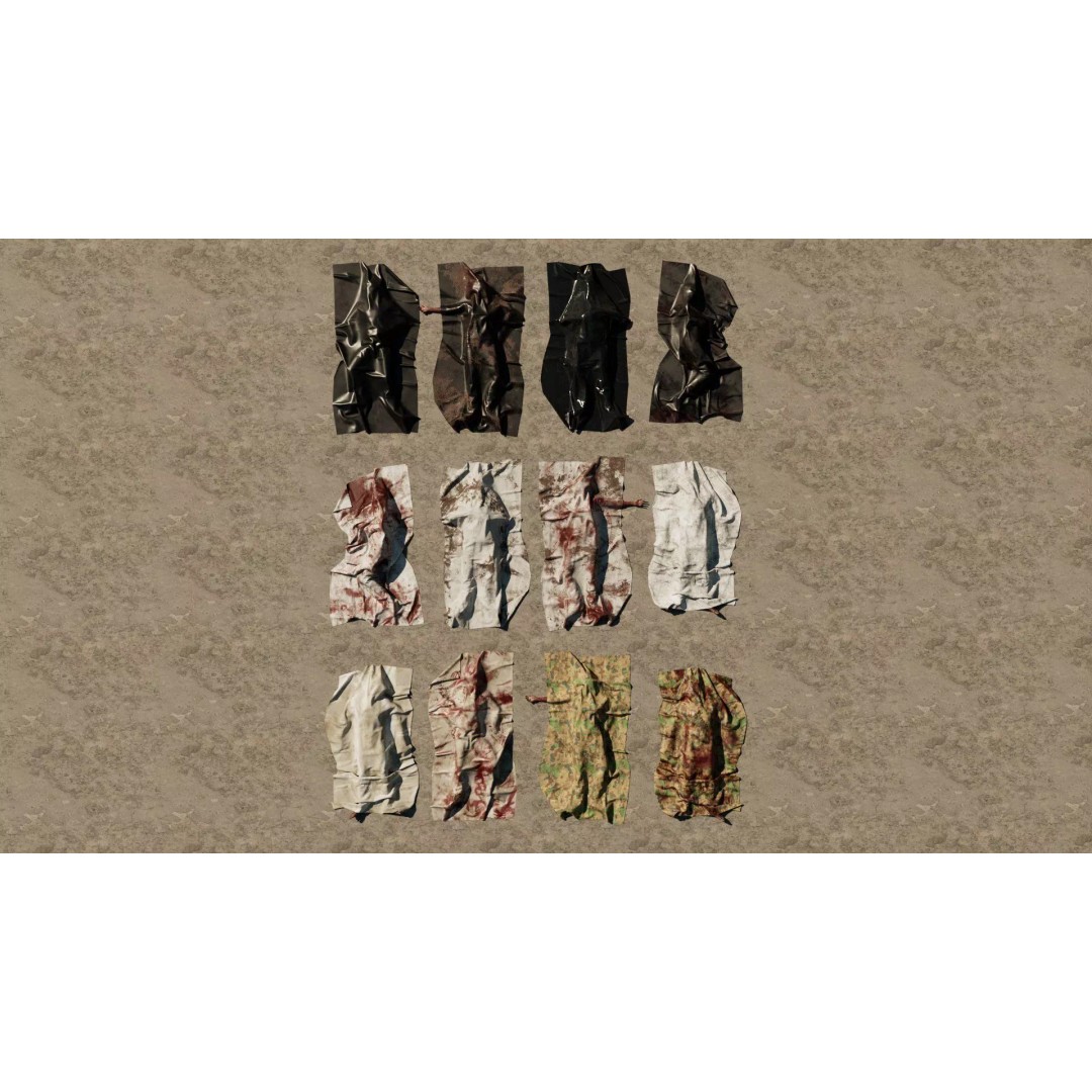 Apocalyptic Dead Bodies 3D Model – High Poly Horror Character with Textures - View 2