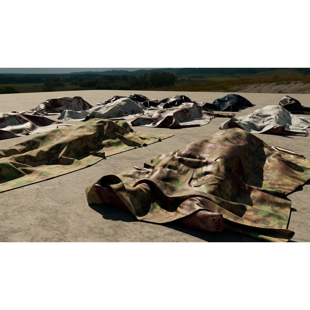 Apocalyptic Dead Bodies 3D Model – High Poly Horror Character with Textures - View 3