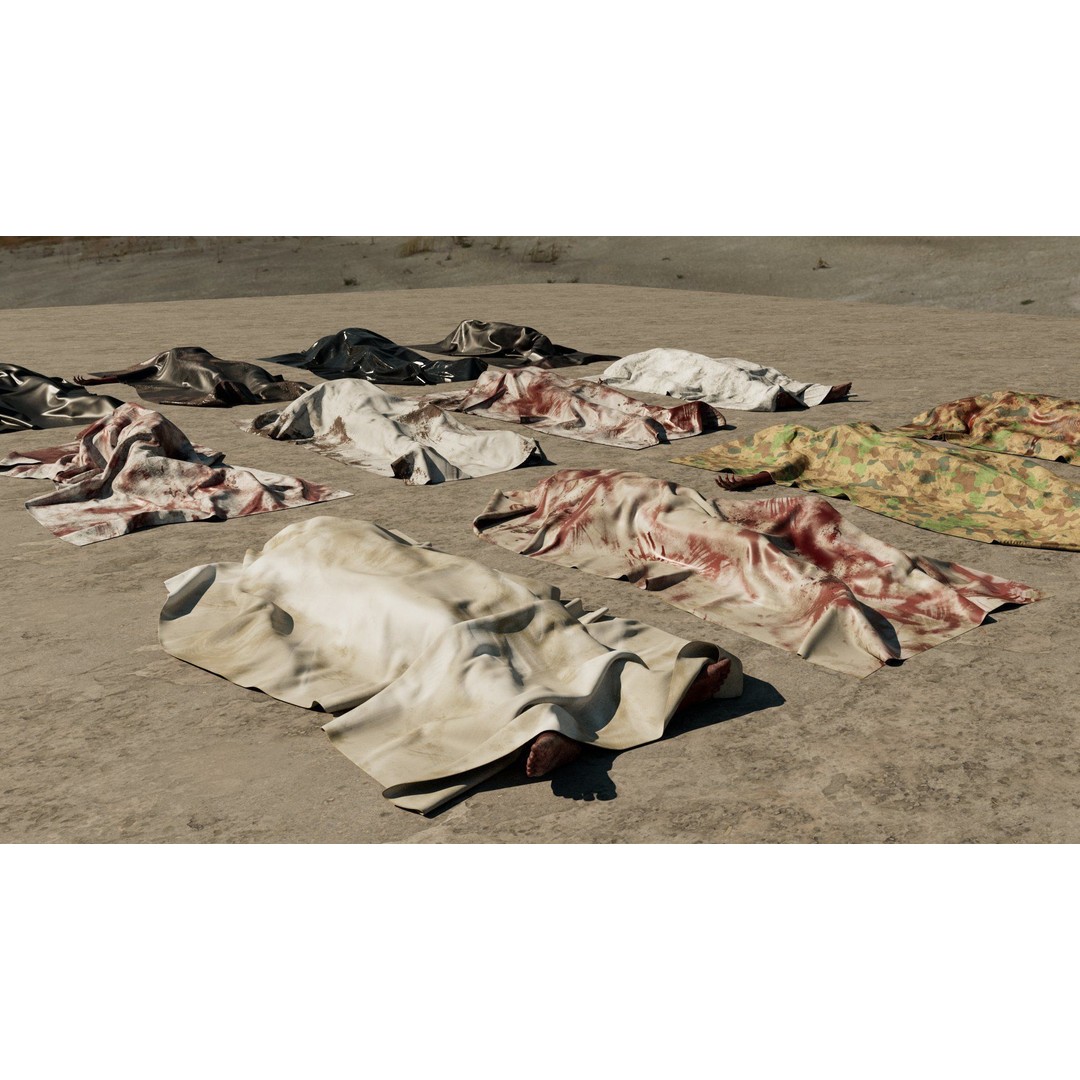 Apocalyptic Dead Bodies 3D Model – High Poly Horror Character with Textures - View 4