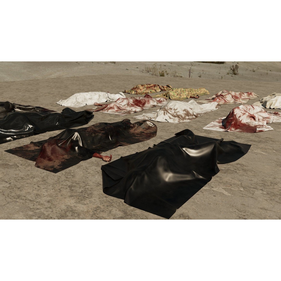 Apocalyptic Dead Bodies 3D Model – High Poly Horror Character with Textures - View 5