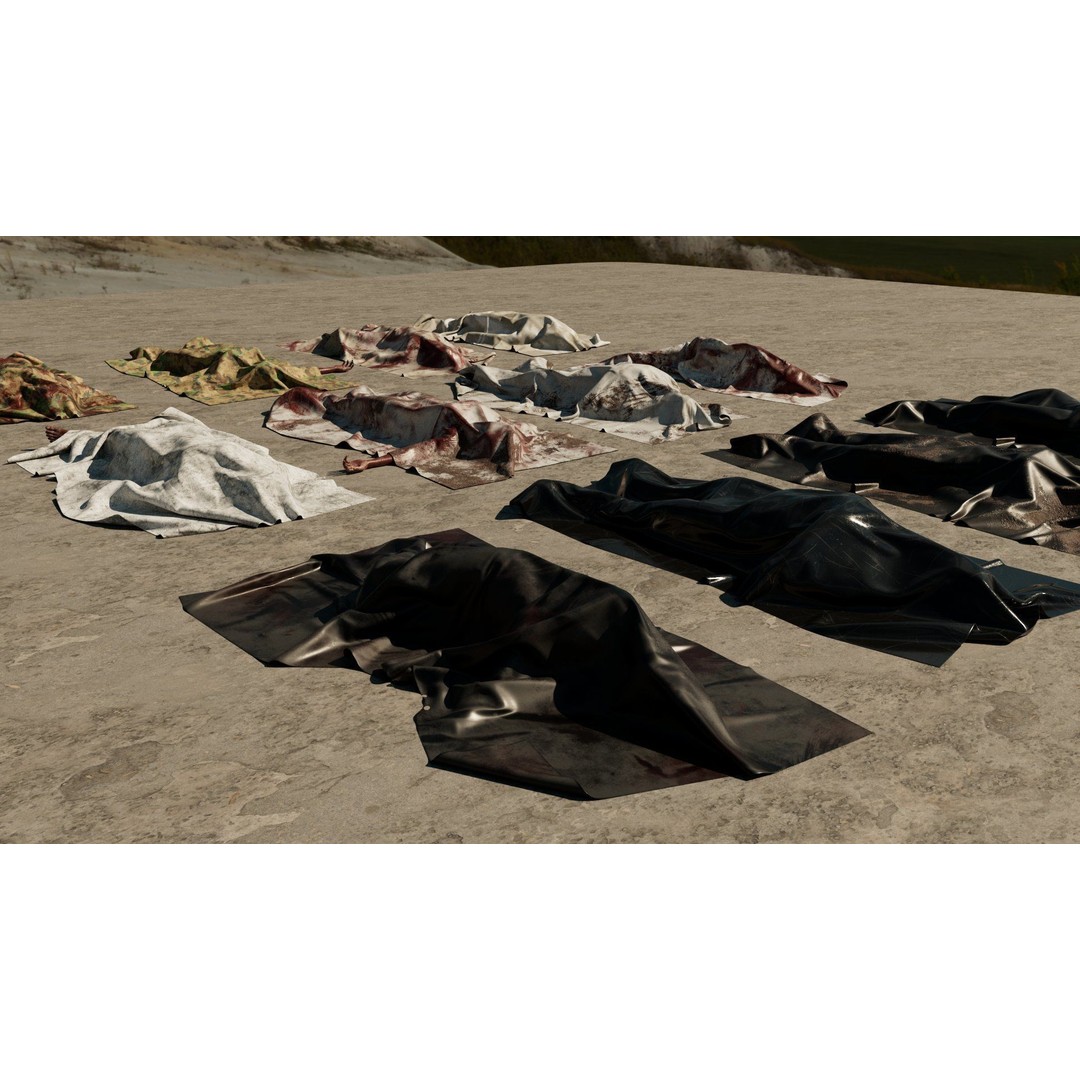 Apocalyptic Dead Bodies 3D Model – High Poly Horror Character with Textures - View 6