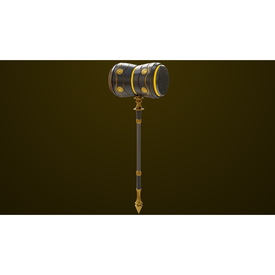 Sci Fi Battle Hammer 3D Model – Low Poly PBR Weapon for Games - View 18