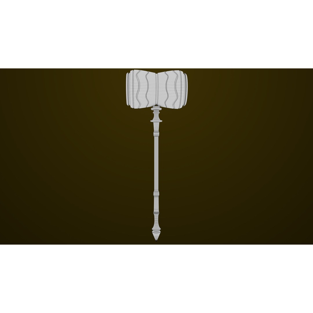 Sci Fi Battle Hammer 3D Model – Low Poly PBR Weapon for Games - View 20