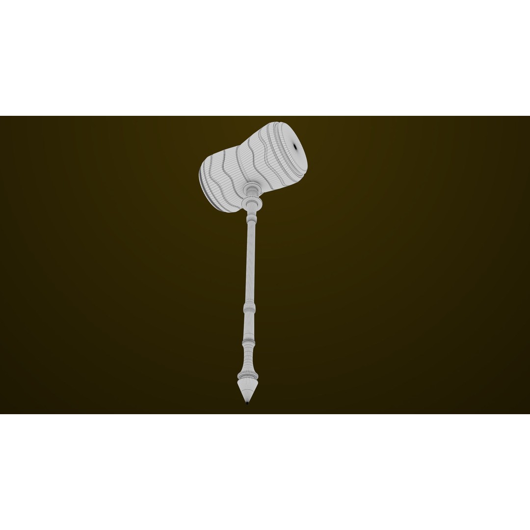 Sci Fi Battle Hammer 3D Model – Low Poly PBR Weapon for Games - View 28