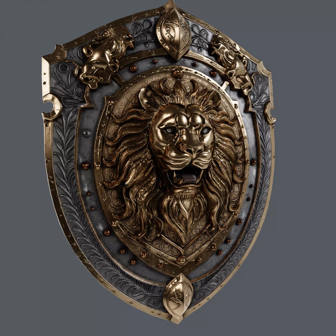 Medieval Knight Shield 3D Model – Low Poly PBR Game Asset, FBX/Blender - View 15