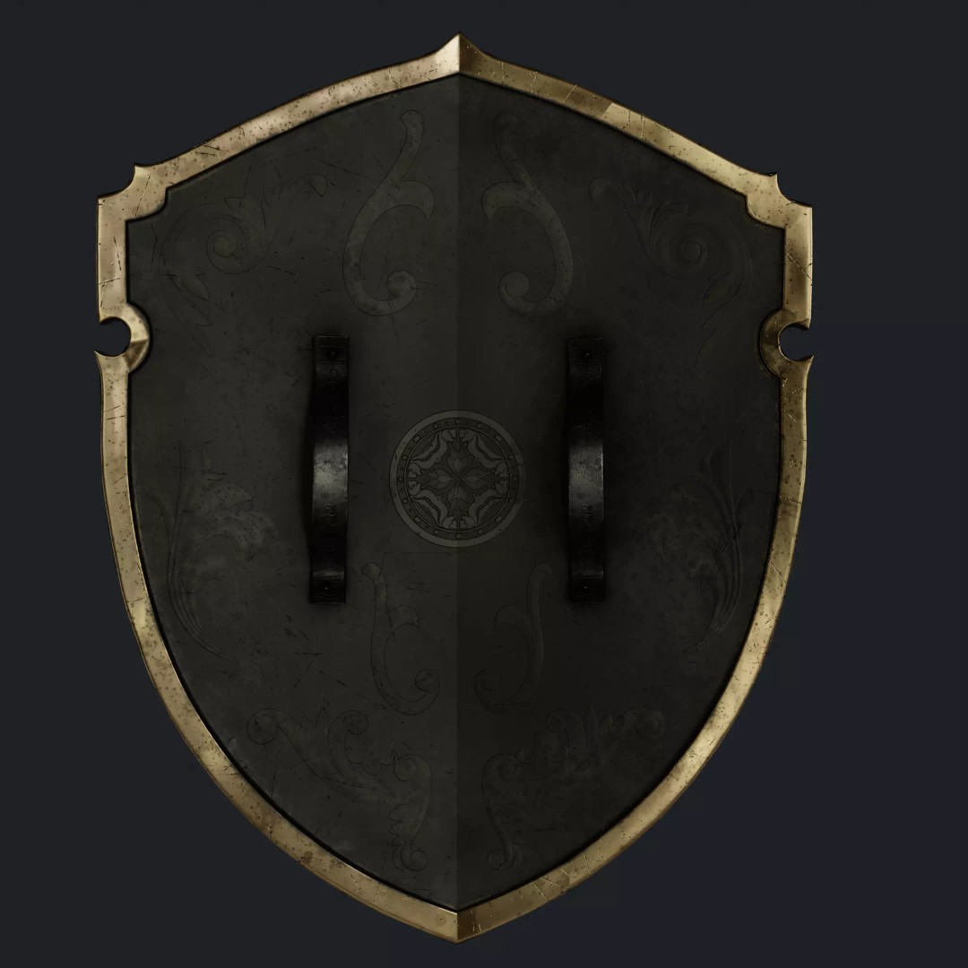 Medieval Knight Shield 3D Model – Low Poly PBR Game Asset, FBX/Blender - View 18