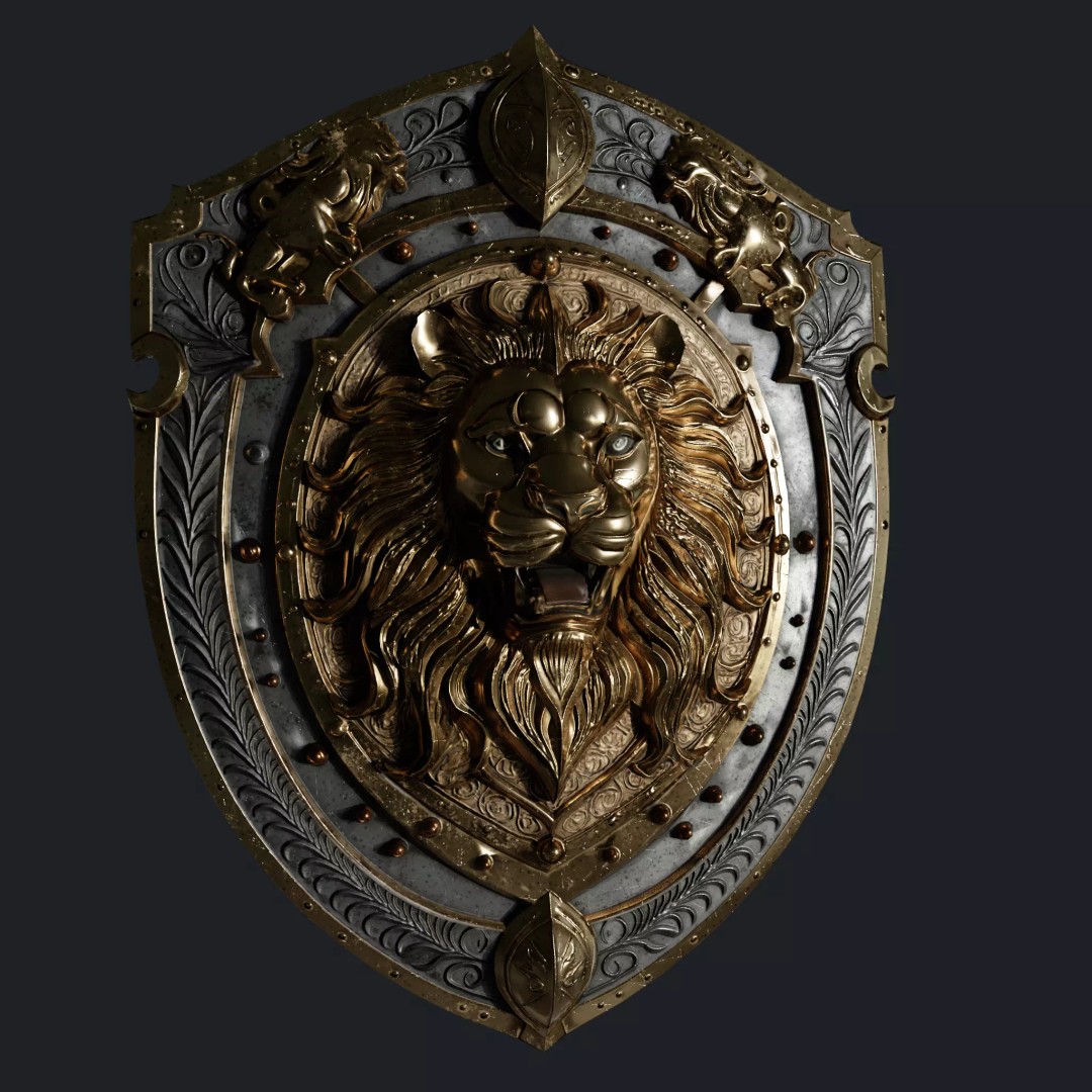 Medieval Knight Shield 3D Model – Low Poly PBR Game Asset, FBX/Blender - View 19