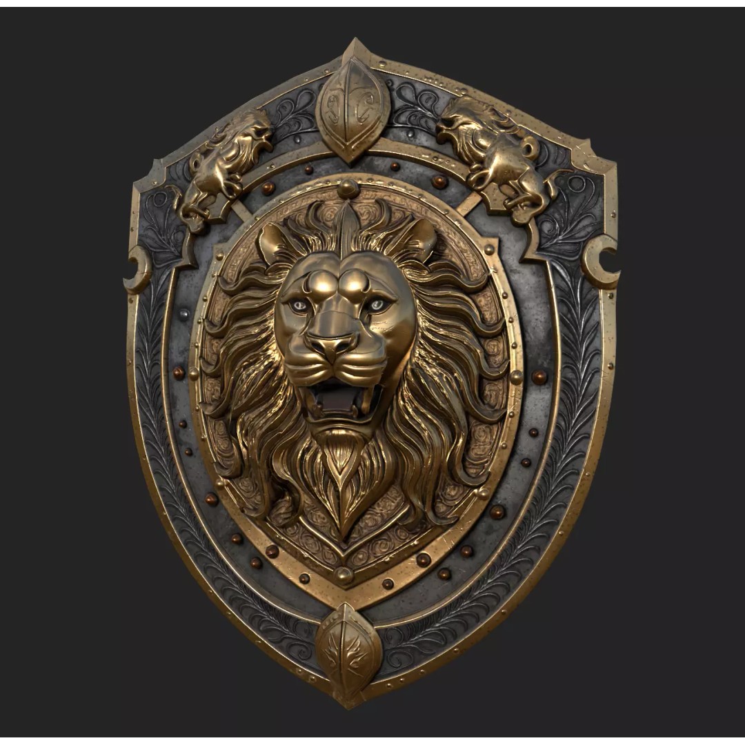 Medieval Knight Shield 3D Model – Low Poly PBR Game Asset, FBX/Blender - View 2