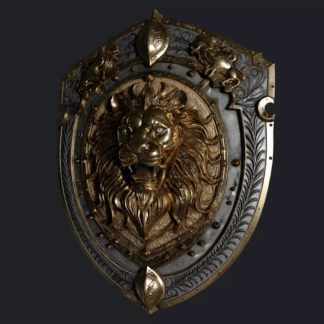 Medieval Knight Shield 3D Model – Low Poly PBR Game Asset, FBX/Blender - View 20
