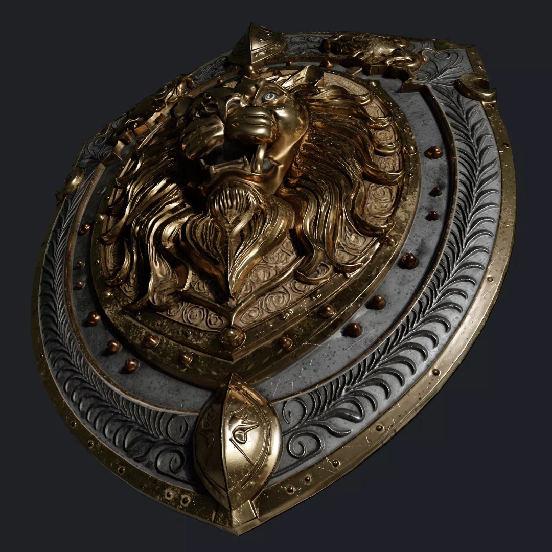 Medieval Knight Shield 3D Model – Low Poly PBR Game Asset, FBX/Blender - View 21