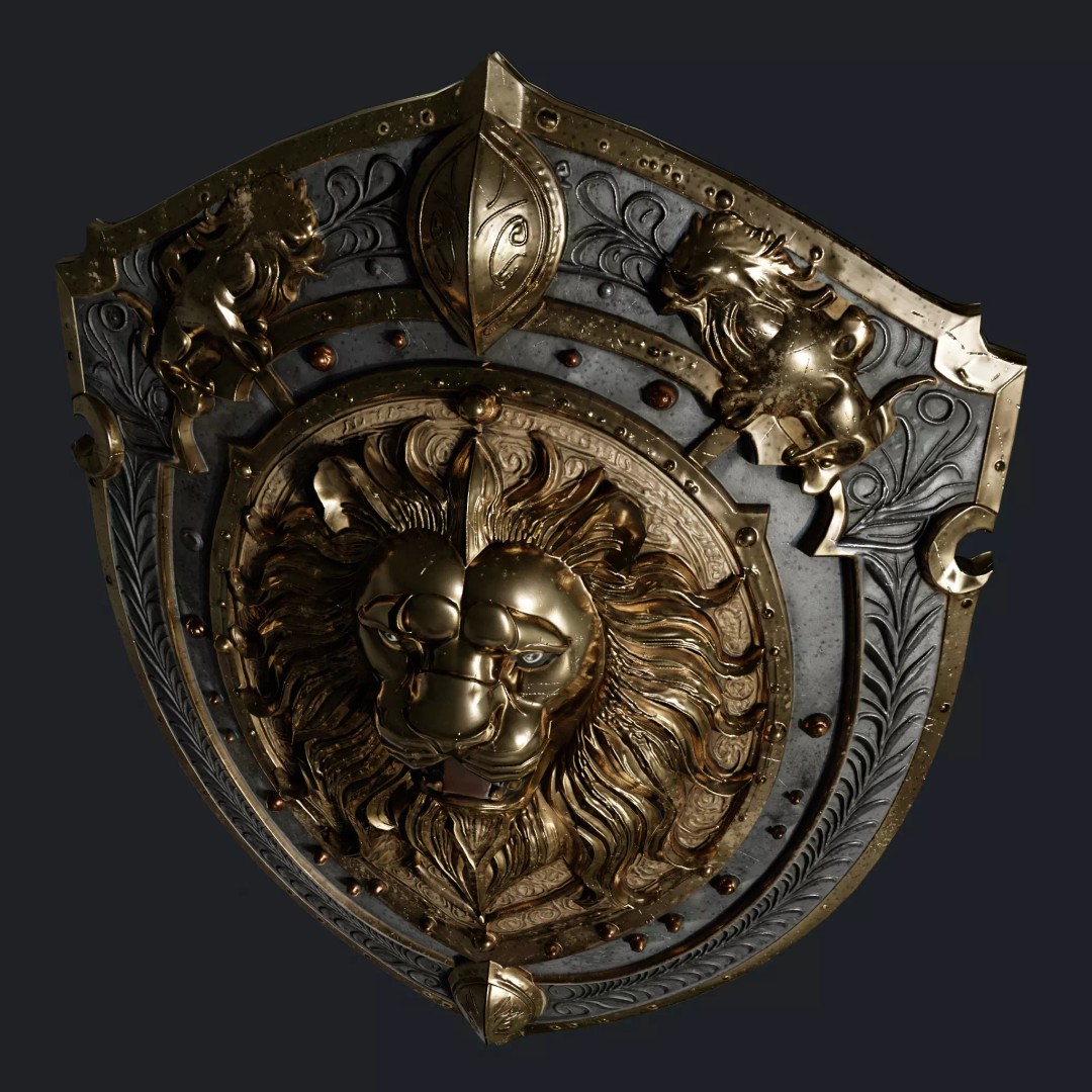 Medieval Knight Shield 3D Model – Low Poly PBR Game Asset, FBX/Blender - View 22
