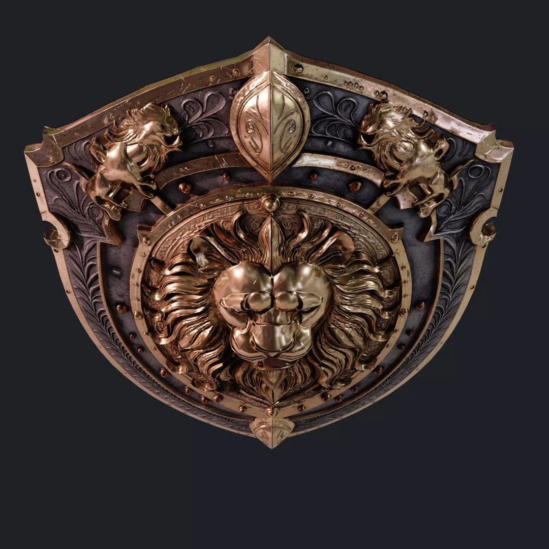 Medieval Knight Shield 3D Model – Low Poly PBR Game Asset, FBX/Blender - View 23