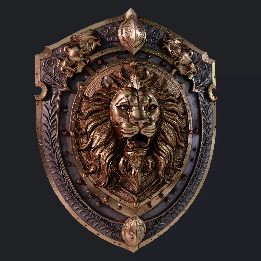 Medieval Knight Shield 3D Model – Low Poly PBR Game Asset, FBX/Blender - View 25