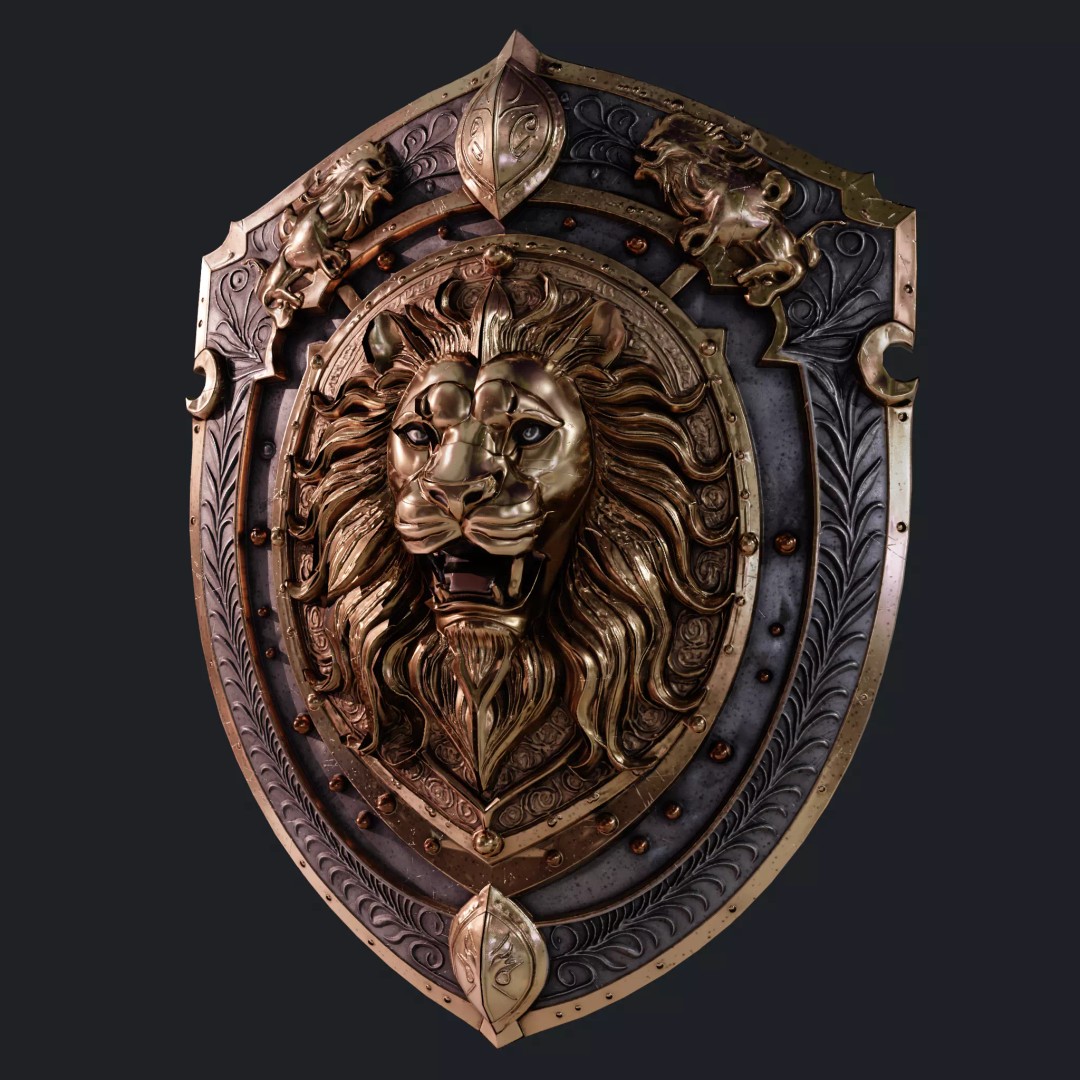 Medieval Knight Shield 3D Model – Low Poly PBR Game Asset, FBX/Blender - View 26