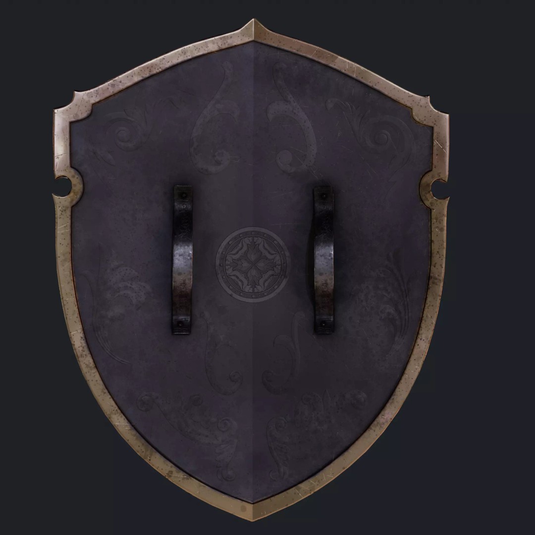Medieval Knight Shield 3D Model – Low Poly PBR Game Asset, FBX/Blender - View 27