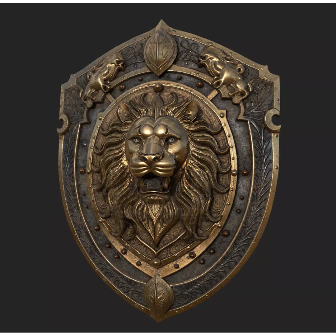 Medieval Knight Shield 3D Model – Low Poly PBR Game Asset, FBX/Blender - View 4