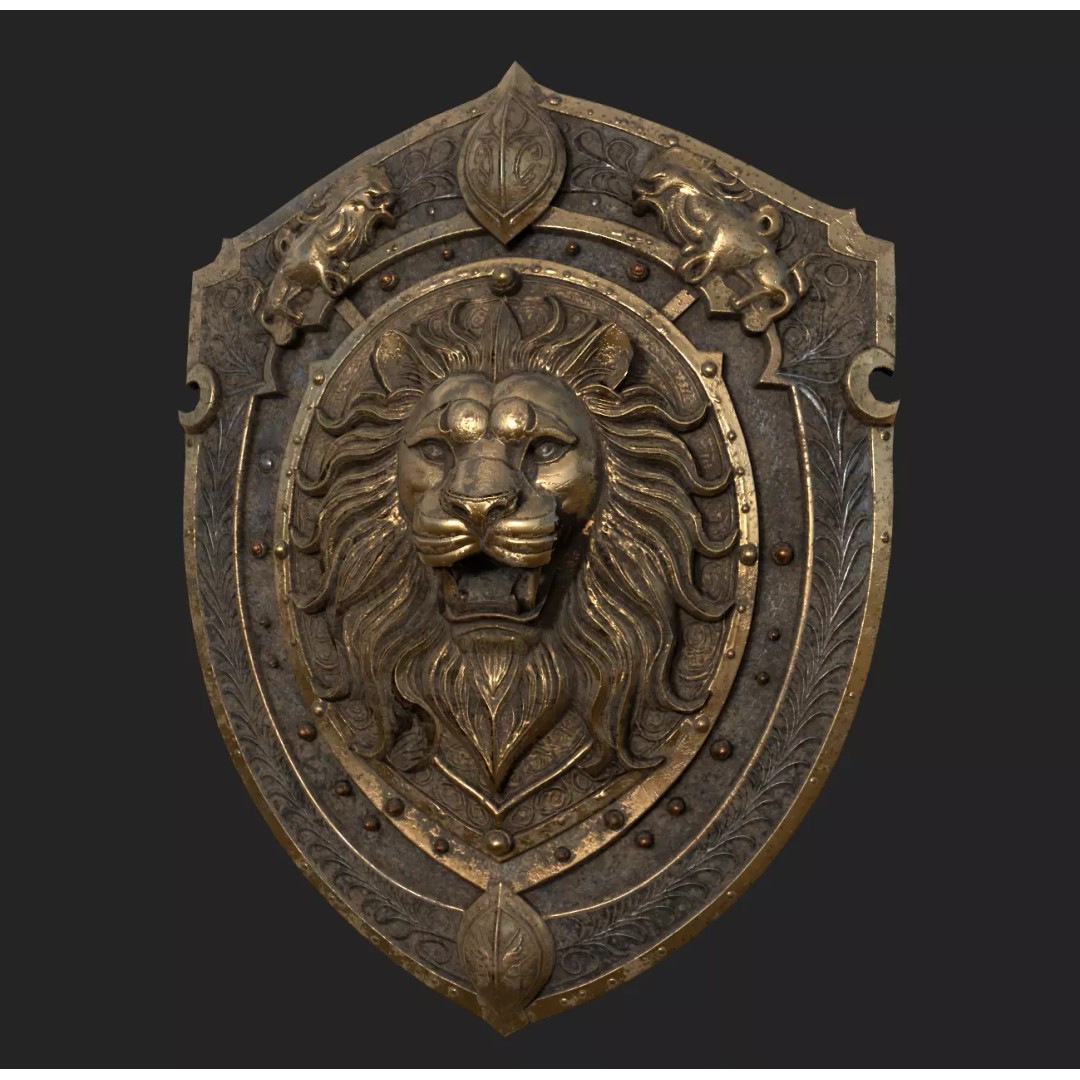 Medieval Knight Shield 3D Model – Low Poly PBR Game Asset, FBX/Blender - View 5