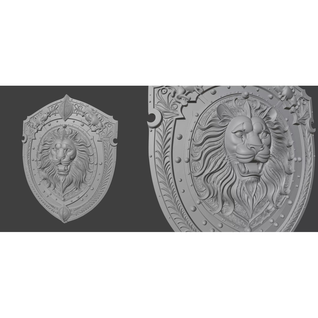 Medieval Knight Shield 3D Model – Low Poly PBR Game Asset, FBX/Blender - View 6