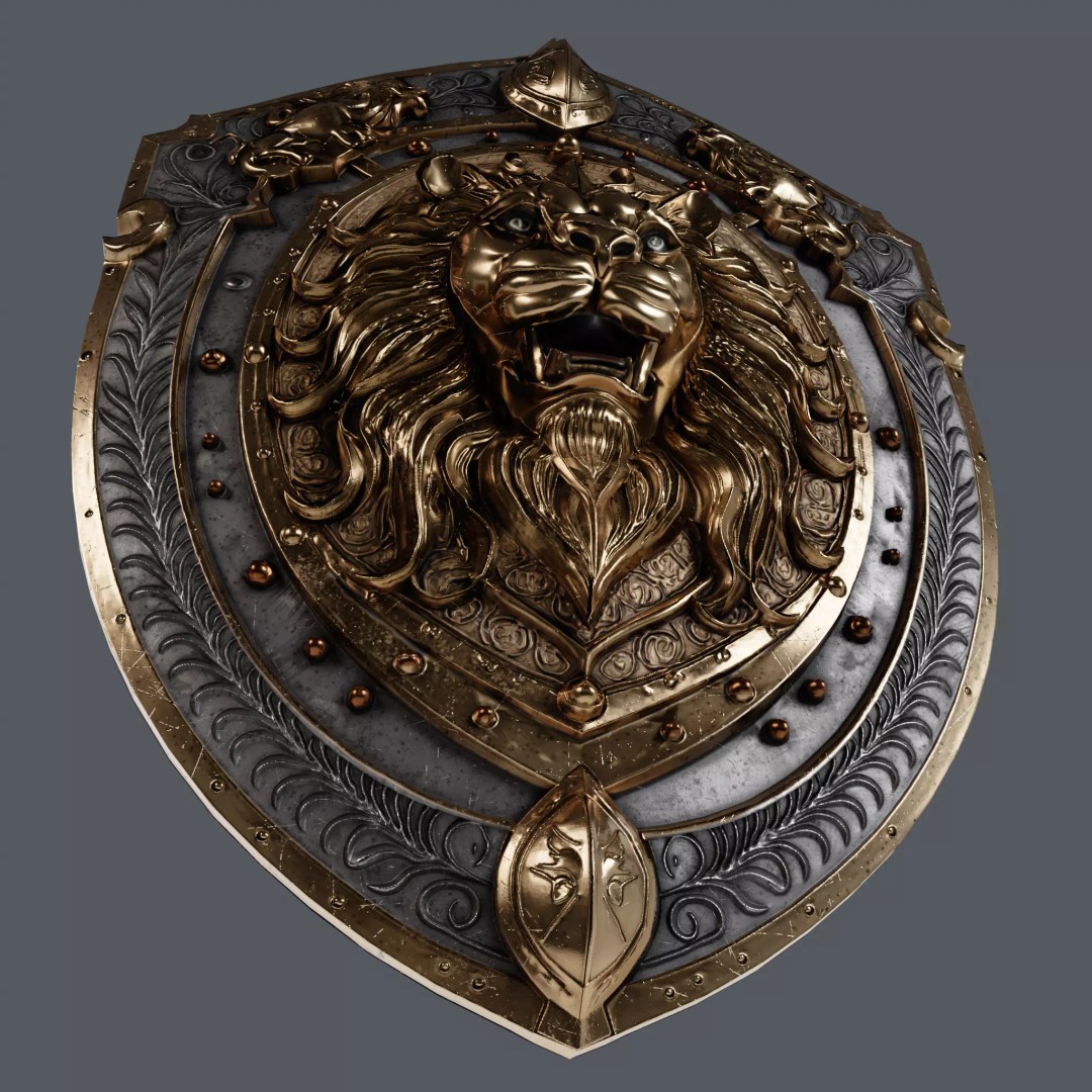 Medieval Knight Shield 3D Model – Low Poly PBR Game Asset, FBX/Blender - View 7