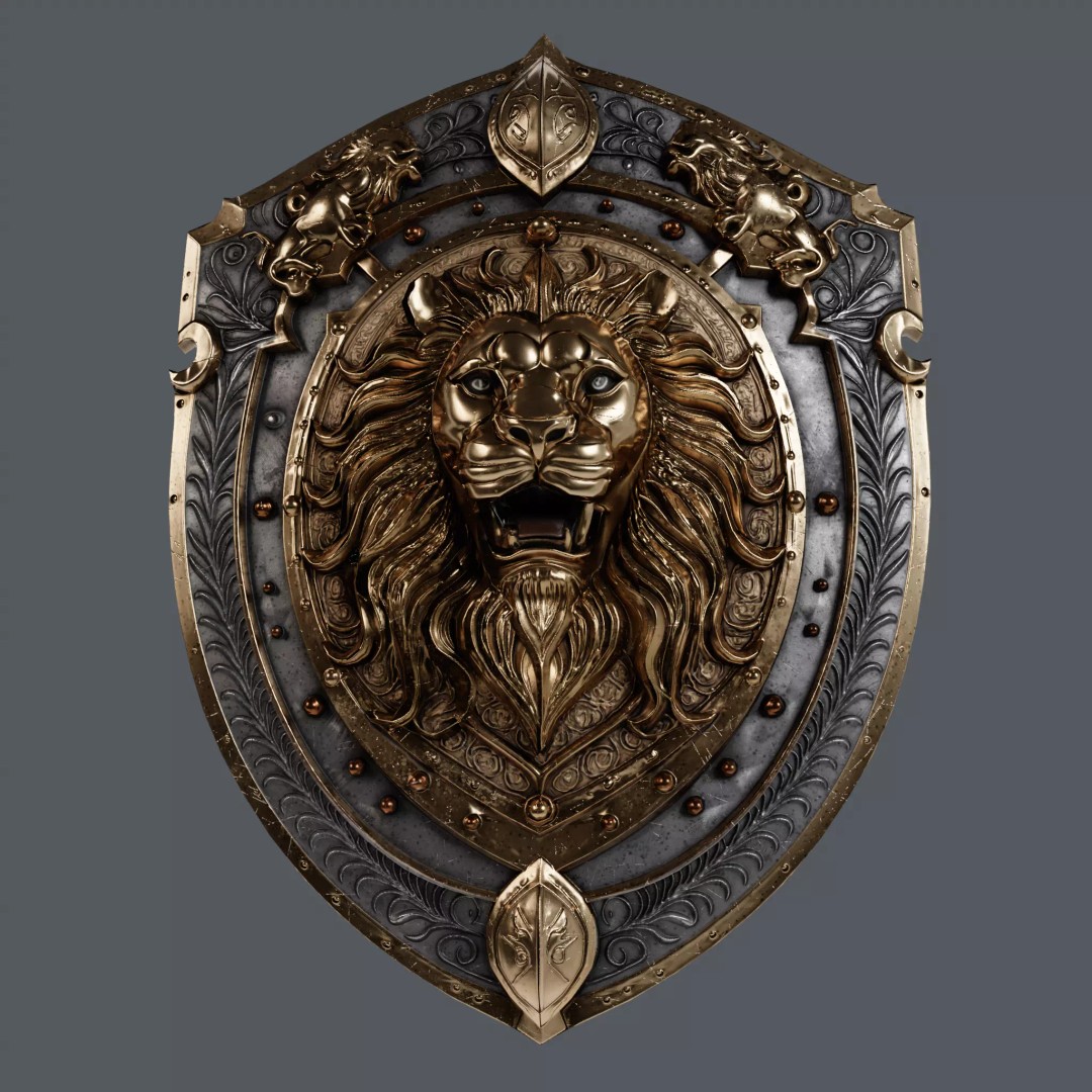 Medieval Knight Shield 3D Model – Low Poly PBR Game Asset, FBX/Blender - View 8