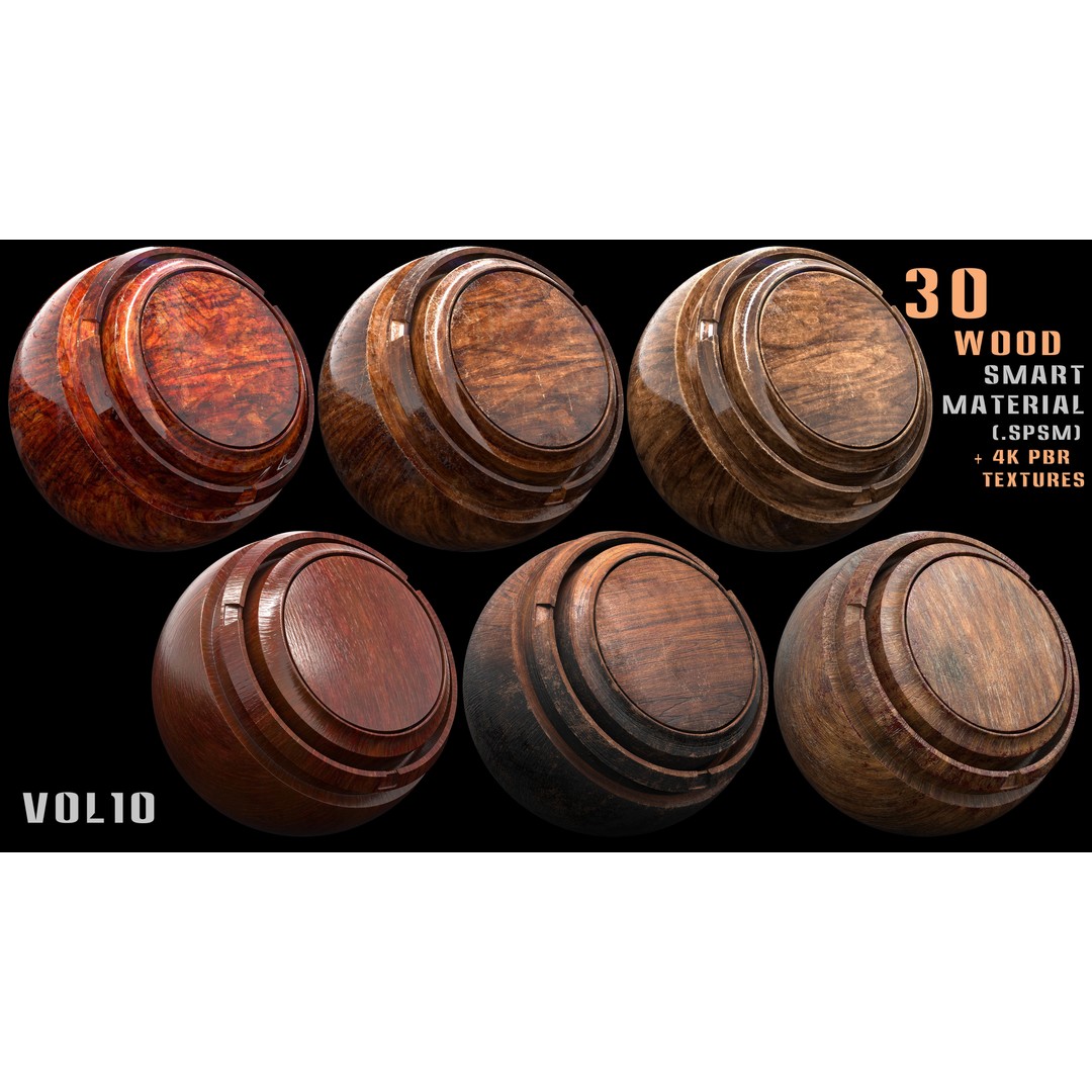 Wood Smart Materials 3D Model – 30 High-Quality PBR Textures, Blender & SPSM - View 10