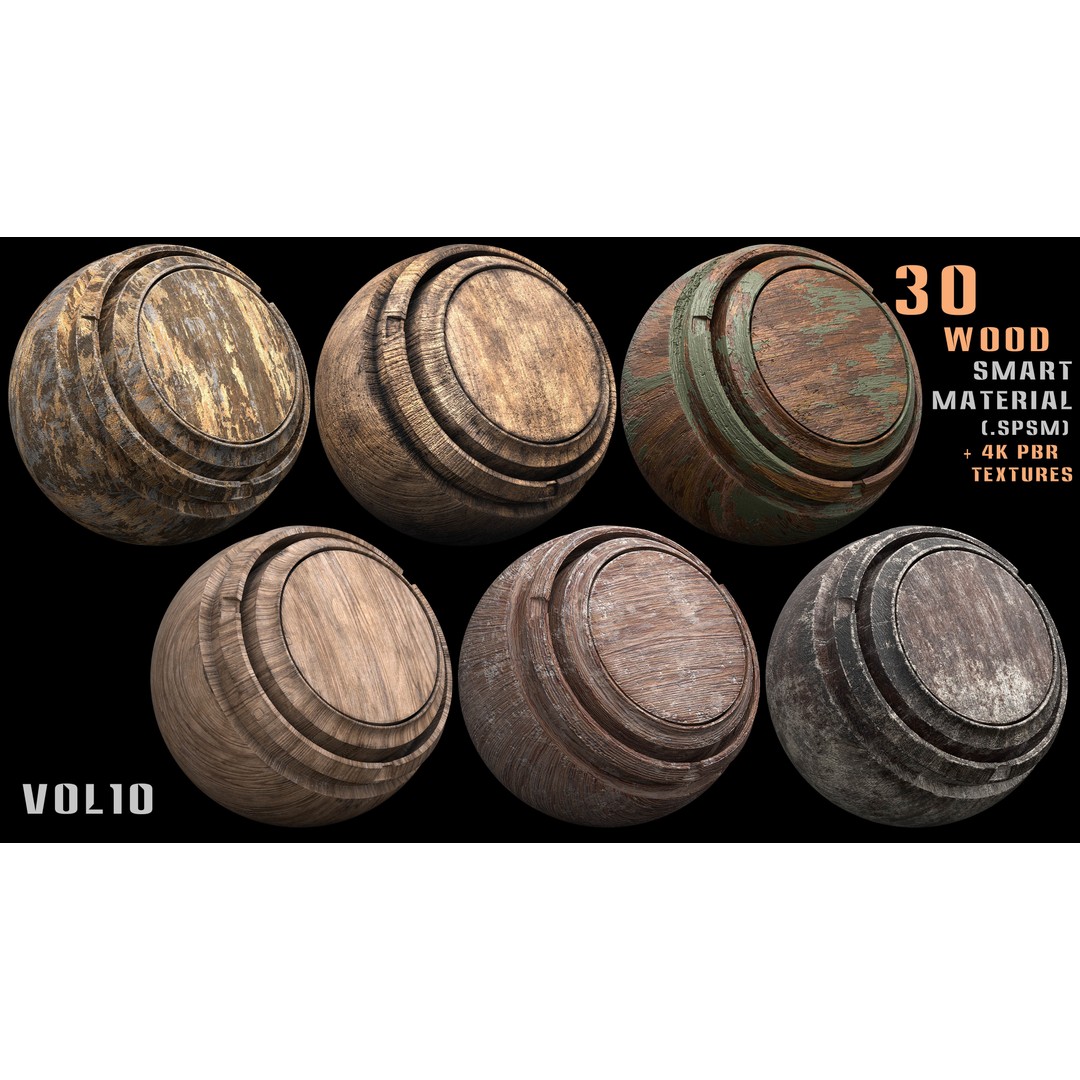 Wood Smart Materials 3D Model – 30 High-Quality PBR Textures, Blender & SPSM - View 9